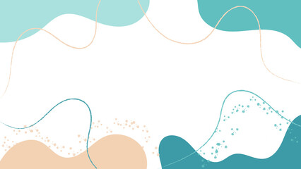 Summer Abstract Background With Decorative Waves, Brush Strokes and Splashes. Perfect for Social Media, Banners, Printed Materials etc.