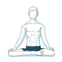 person in yoga easy pose sukhasana front 