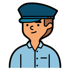 taxi driver line icon