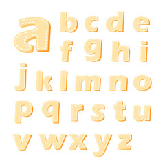 cartoon typographic design art lowercase alphabet collection