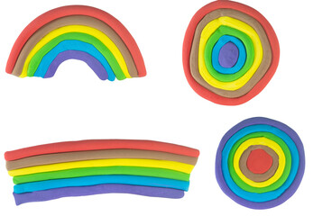 LGBT symbols shape rainbow , circle , linear line concept homosexual made from plasticine.