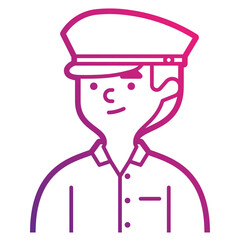 taxi driver line icon