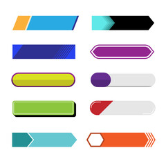 menu ribbon banner design, flat button label vector set
