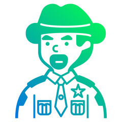 sheriff line icon