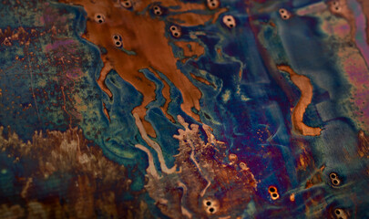 oxidized copper, abstract artistic background