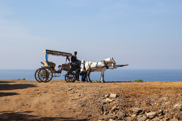 A carriage on a hill in Burgazada near Istanbul, Turkey