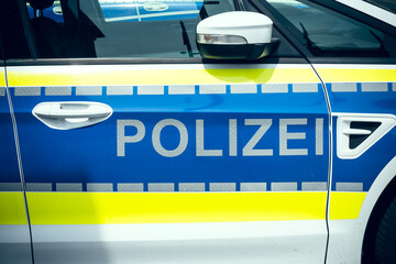 a police car with the german text police