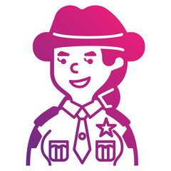 sheriff line icon