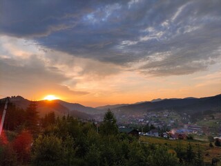 sunset in the mountains