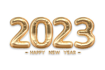 2023 Happy New Year  Golden Balloon Banner
