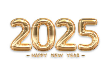 2025 Happy New Year  Golden Balloon Banner 
