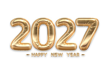 2027 Happy New Year  Golden Balloon Banner
