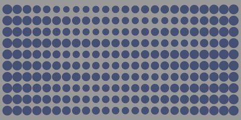Abstract Dark Blue Spots of Various Sizes Pattern, Geometric Mosaic Texture on Grey Background - Vector Design
