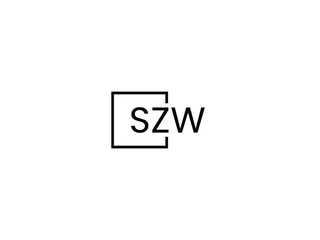 SZW Letter Initial Logo Design Vector Illustration
