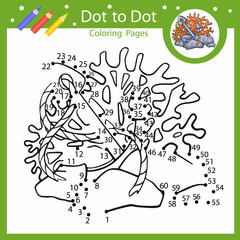 Dot to dot game. Connect drawn of anchor. Kids riddle activity page and coloring book. Drawing by numbers. Children education worksheet. Vector illustration.