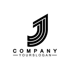Creative abstract monogram Letter J logo icon design