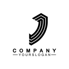 Creative abstract monogram Letter J logo icon design
