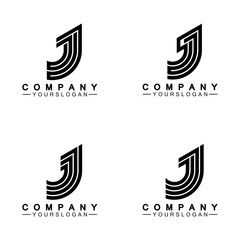 Creative abstract monogram Letter J logo icon design