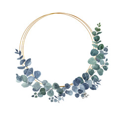 Watercolor eucalyptus illustrated. beautiful hand made. hand painted boho invites graphic drawn, celebration drawing. composition, aromatic green, branch, eucalyptus, greenery, bouquet