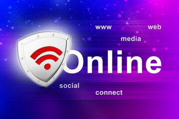 3d illustration WiFi symbol sign
