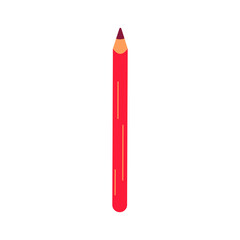 Pencil. Vector isolated illustration in flat style. Back to school. On white background. Object of stationery for drawing