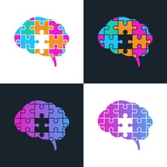 Puzzle Brain Logo design template