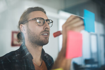 Millennial caucasian business man work in office