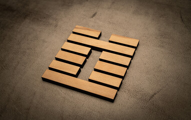 Gene Key 3 hexagram i ging wood on leather background human design