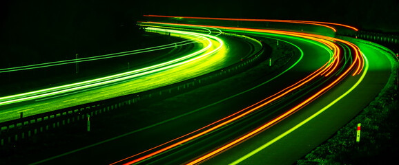 lights of cars with night. long exposure