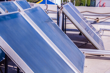 Solar Energy cells plates, shot is selective focus with shallow depth of field, shouted at Cairo Egypt on 21 April 2019