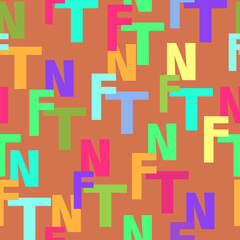 Vector illustration of NFT. Seamless NFT background for various projects. Seamless background with colorful letters