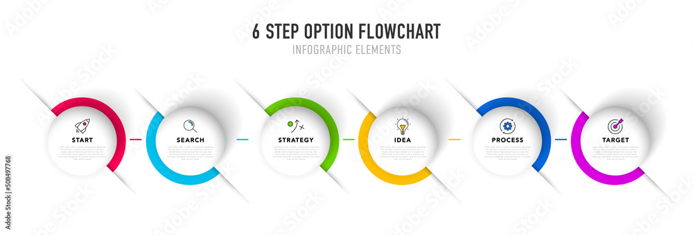 Poster timeline infographic design with 6 options or steps. infographics for business concept. can be used 
