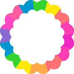 Colorful frame vector. Decorative rainbow color border frame. Isolated circle icon. Vector, illustration, EPS10