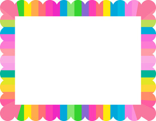 Fototapeta premium Colorful frame vector. Decorative rainbow color border frame. Isolated rectangle icon. Vector, illustration, EPS10