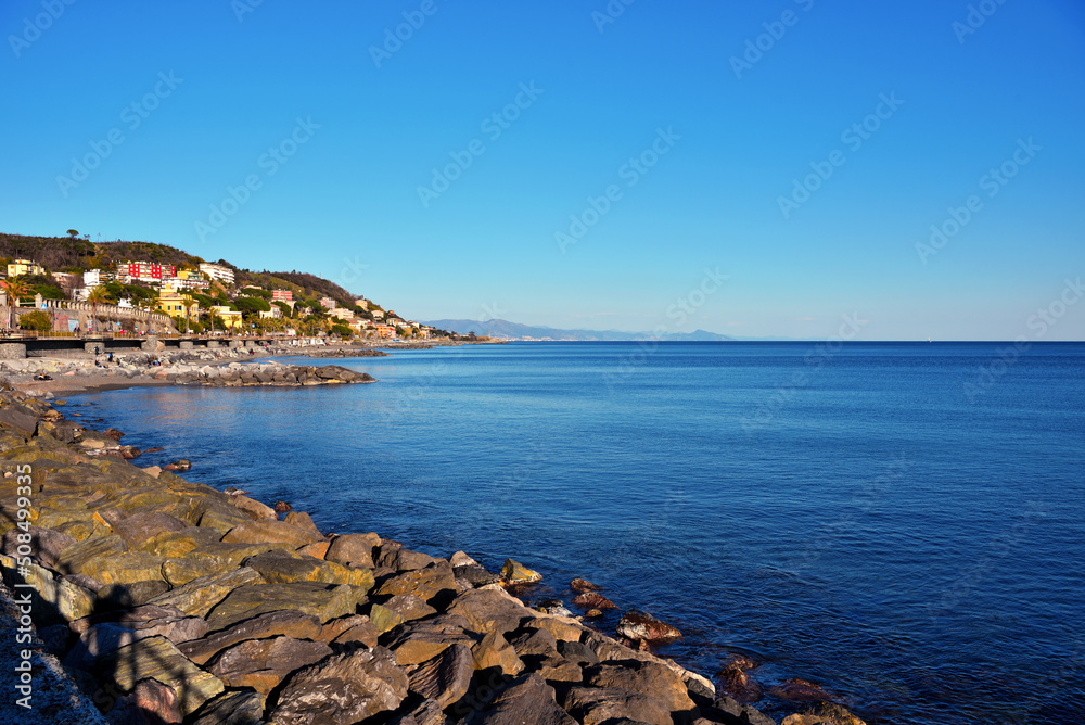 Poster the Ligurian coast in Arenzano genoa Italy