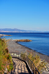 the Ligurian coast in Cogoleto genoa Italy