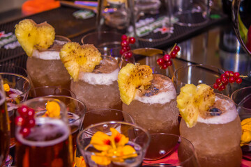 Photo of Kocktail Drinks and Red Wine, shot is selective focus with shallow depth of field. Photos taken at Cairo Egypt on 27 February 2019