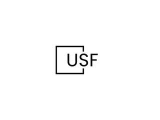 USF Letter Initial Logo Design Vector Illustration