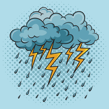 recommend clip art: lightning from clouds comic book pop art pop art retro vector illustration. Comic book style imitation.