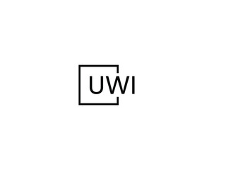 Obraz premium UWI letter initial logo design vector illustration