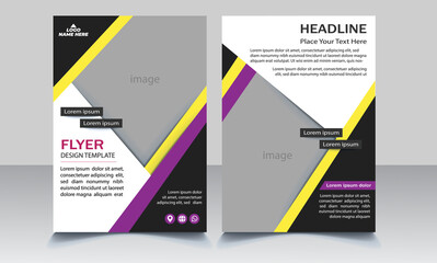 Brochure design. Corporate business flyer template design. Editable A4 poster for business, education, presentation, website, magazine cover.