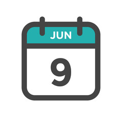 June 9 Calendar Day or Calender Date for Deadlines or Appointment