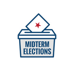 2022 Midterm Elections Design w Red White and Blue Vote Icon