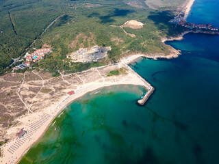 Aerial view of Arkutino region near resort of Dyuni, Bulgaria