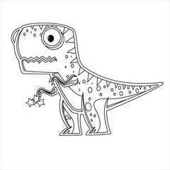 Dinosaur Coloring page For Kids  , illustration  dinosaur outlined , 
 Cute baby dinosaur line art 