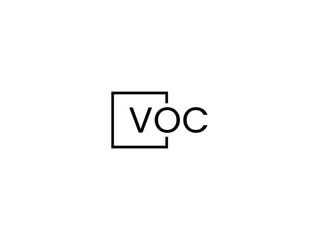 VOC letter initial logo design vector illustration