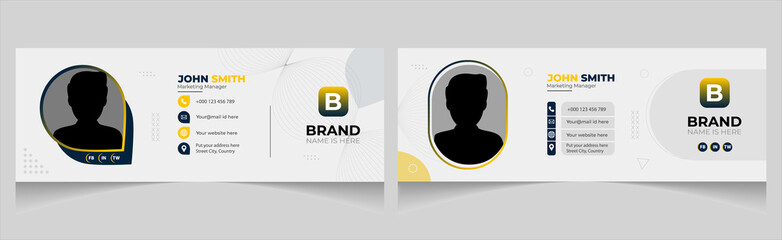 Corporate Email Signature Design. Modern Creative Email Signature Design Template for Business. Social Media Cover and Email Signature Template in Vector.