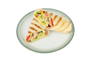 Two wraps on a plate