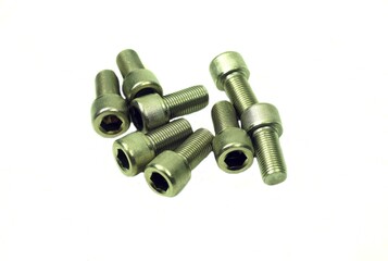 A lot of a hex nuts, zide 0.5 inc on white backgrounds.