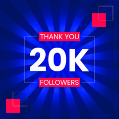 Thank you 20K Followers Vector Design Template